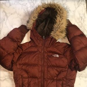 Rust Colored North Face Puffy Jacket